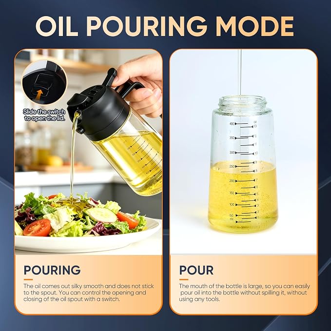 Olive Oil Sprayer for Cooking – 2 in 1 Olive Oil Dispenser Bottle for - Image 4