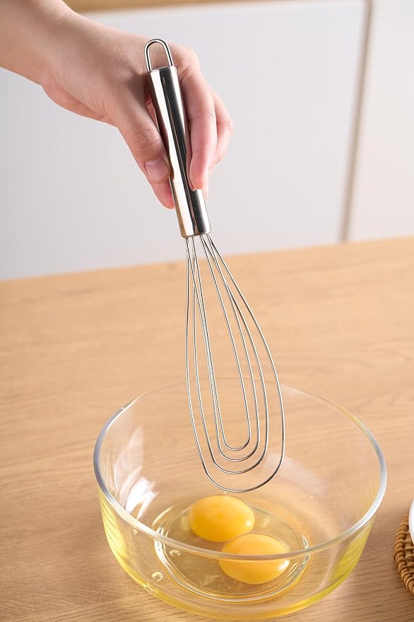 10.63" Stainless Steel Flat Whisk, Egg Beater - Image 7