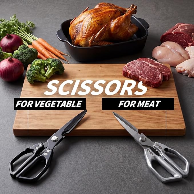 Kitchen Scissors Set 2PCS, Kitchen Shears Heavy Duty Poultry Shear Japan Meat - Image 7
