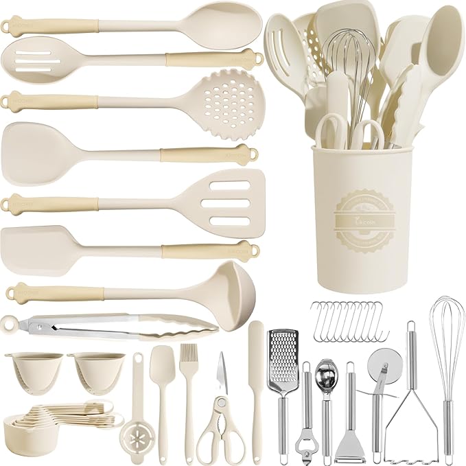 Kikcoin 43Pcs Large Kitchen Utensils Set by Kikcoin