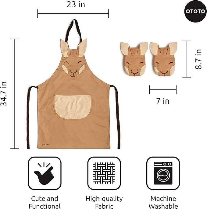 OTOTO Aproo Kitchen Set – Oven Mitts and Chef Apron - Image 5