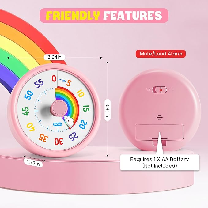 HIPPIH Visual Timer for Kids, 60 Minute Countdown Timers for Classroom Kitchen - Image 4