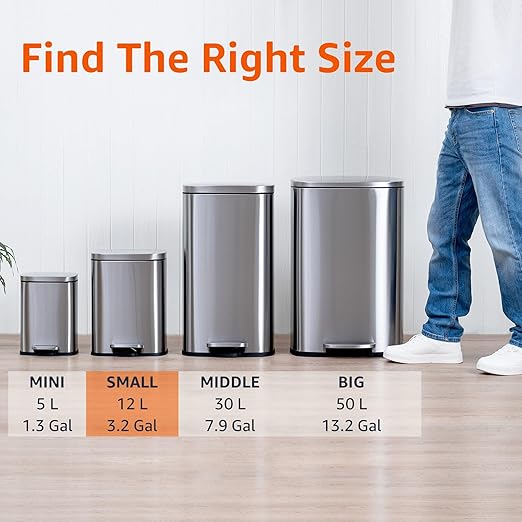 Amazon Basics Smudge Resistant Small Rectangular Step Pedal Trash Can - Image 4