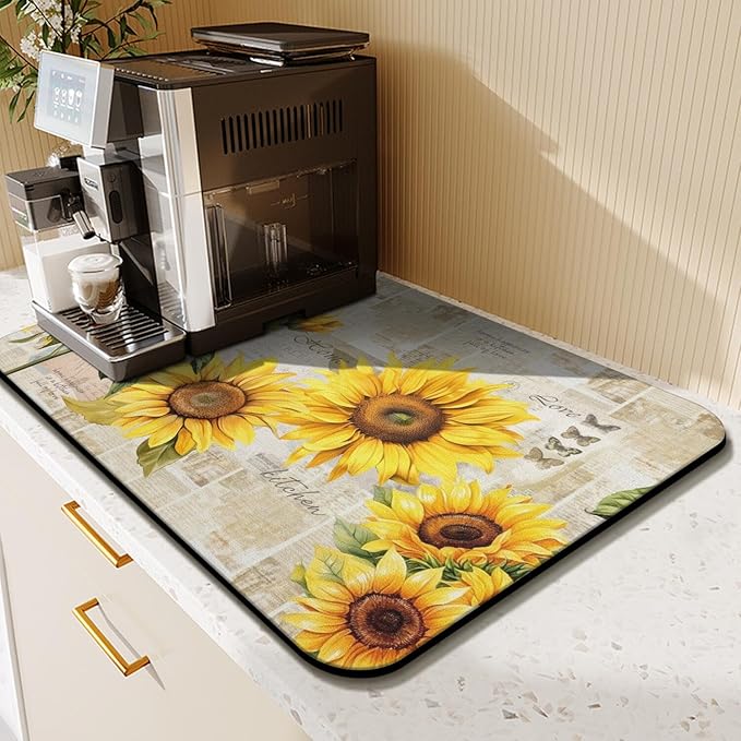 Kitchen Countertop Dish Drying Mat, Super Absorbent Coffee Bar Mat - Image 8