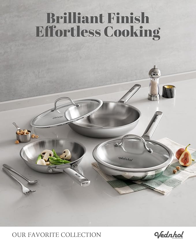 Stainless Steel Frying Pan Set, Frying Pan Stainless Steel, PFOA&PTFE Free - Image 2