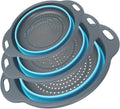 Collapsible Colander 3-Pack Set Space-Saving Foldable Kitchen Strainer by CLUREN