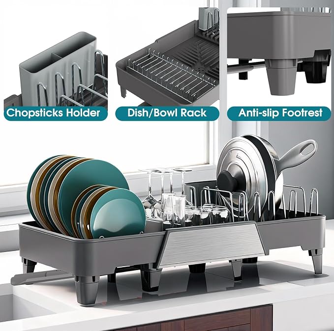 Large Expandable Dish Drying Rack, Dish Racks - Image 8