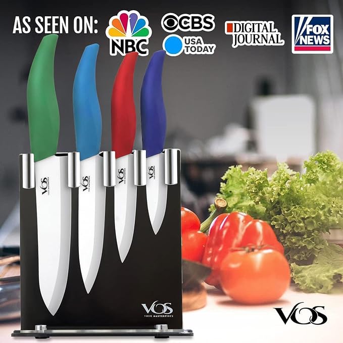 Vos Ceramic Knife Set with Block, Ceramic Knives Set - Image 7