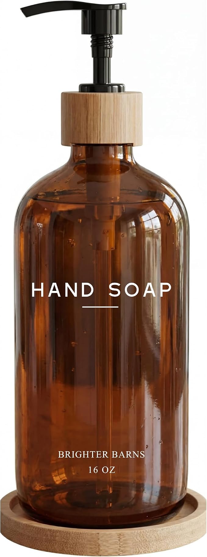Amber Glass Hand Soap Dispenser Bathroom Set by Brighter Barns by BrighterBarns