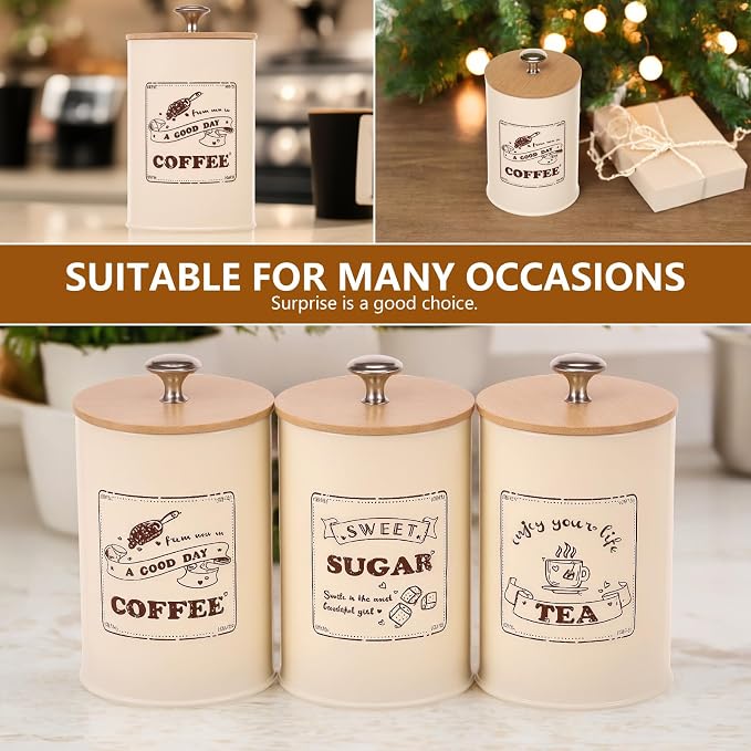 3 Pack Coffee Tea Sugar Container Set - Image 7