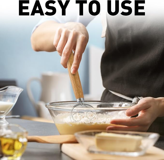 Zulay Kitchen Double-Eye 13" Danish Dough Whisk - Image 3