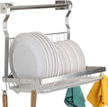 TQVAI Over Sink Dish Drainer Drying Rack, Stainless Steel Foldable Wall Mounted by TQVAI