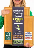 Extra Large Bamboo Cutting Board Set of 2 – Wood Cutting Boards by GreenerChef