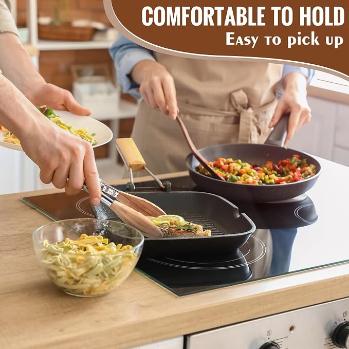 Baderke 2 Pcs Olive Wooden Kitchen Tongs - Image 5