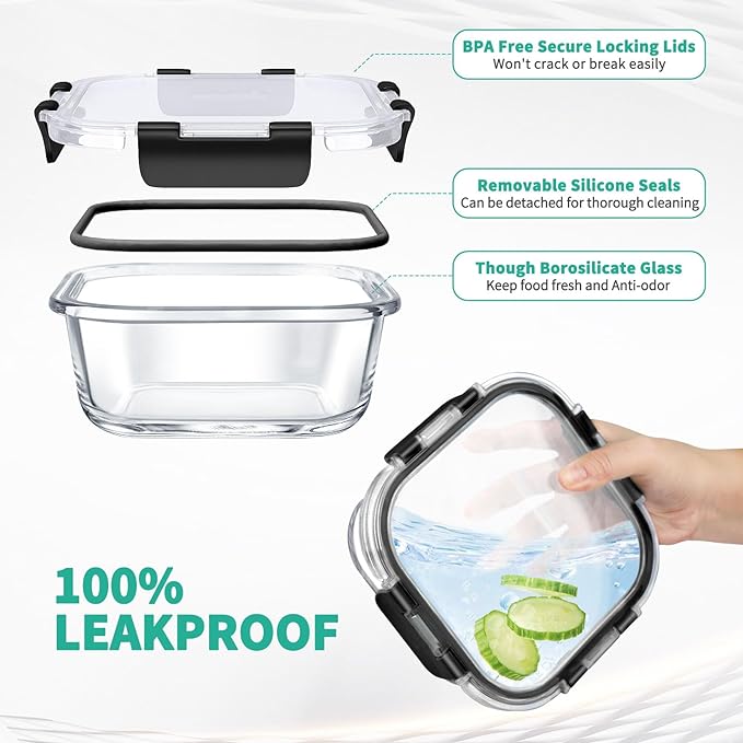 34pcs Glass Food Storage Containers - Image 3