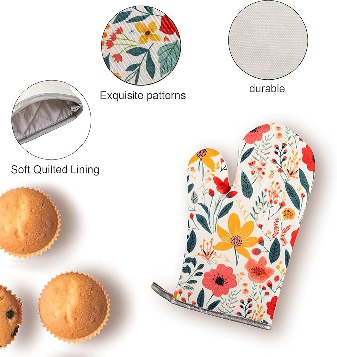5 Pcs Kitchen Stuff Accessories, Kitchen Oven Mitts and Pot Holders Sets - Image 4