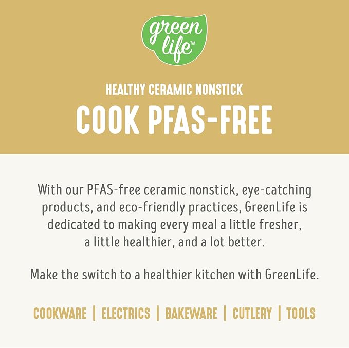 GreenLife 16 Piece Nonstick Cookware Set, Soft Grip Non-Toxic PFAS-Free Ceramic - Image 9