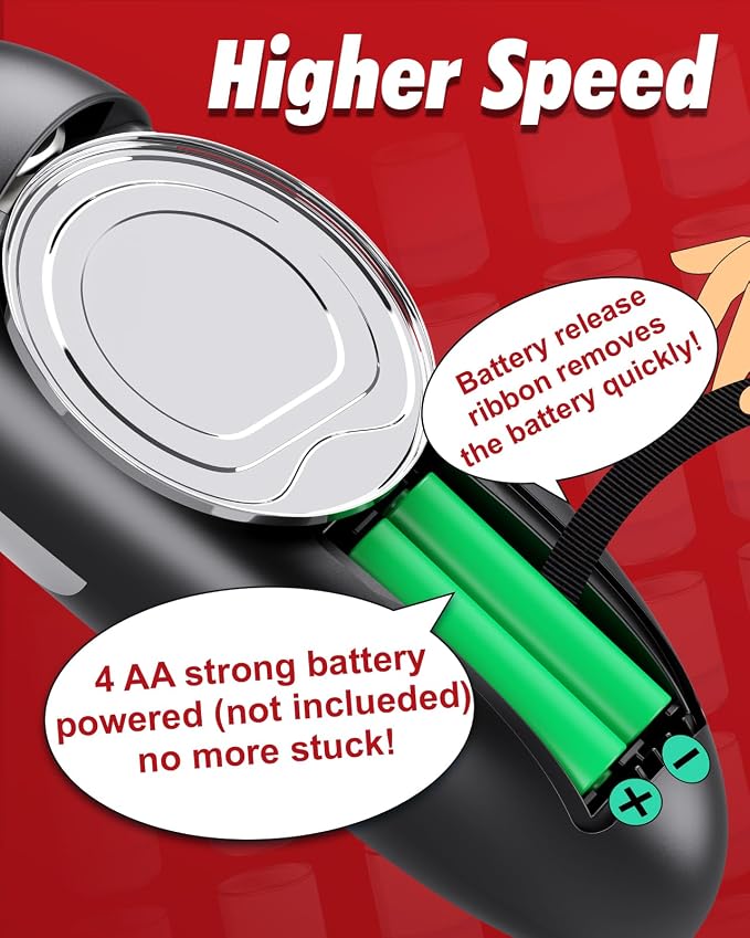 One Touch Electric Can Opener Fits All Can Sizes - Image 7