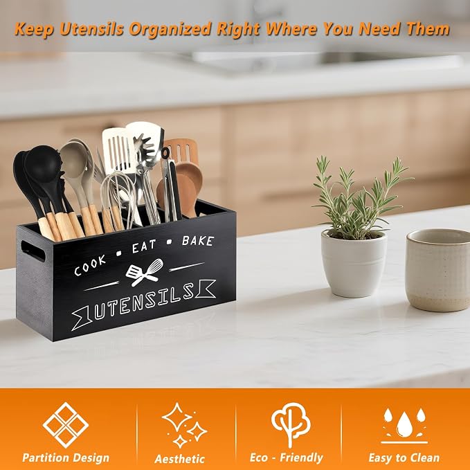 Large Black Utensil Organizer - Image 6