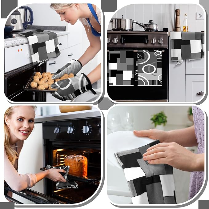 Jingmore 6 Pcs Kitchen Decor Set Accessorie Farmhouse Kitchen Towels Pot - Image 5