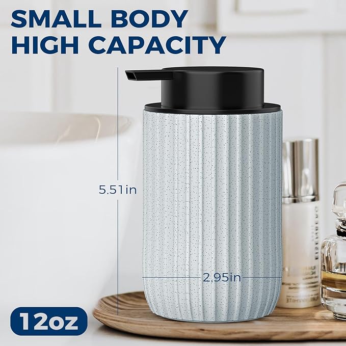 Ceramic Foaming Hand Soap Dispenser，12 oz Bathroom Soap Dispensers， Lotion - Image 2