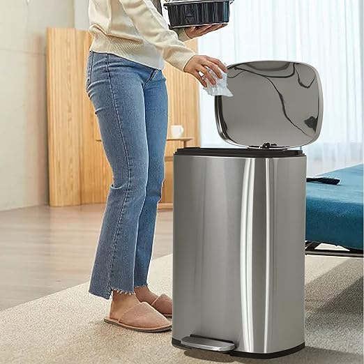 50 Liter / 13 Gallon Kitchen Trash Can, Stainless Steel - Image 2