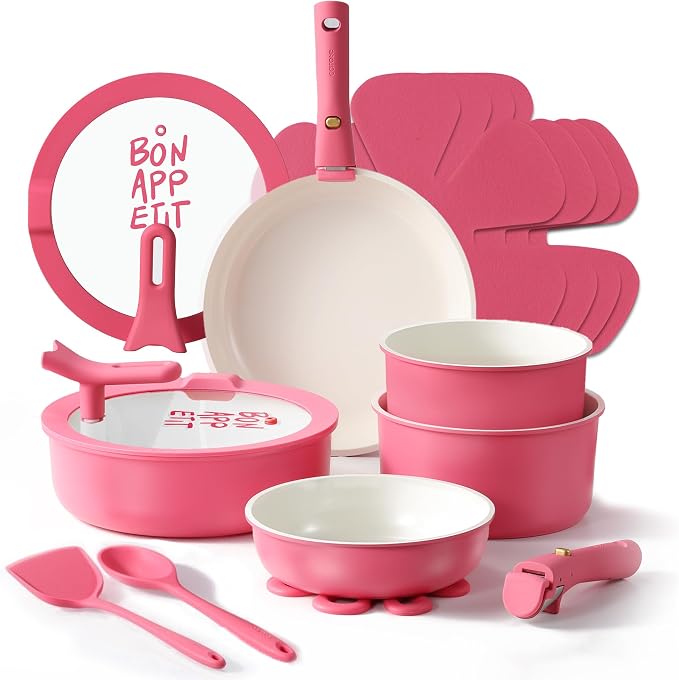 CAROTE 18Pcs Ceramic Cookware Set by CAROTE