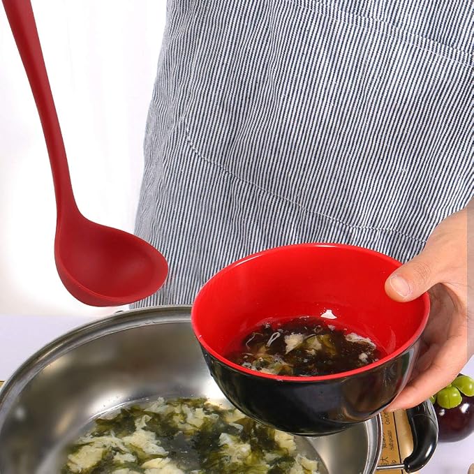 uxcell Silicone Soup Ladle Spoon 8.5 Inch Heat Resistant to 450°F One Piece - Image 5