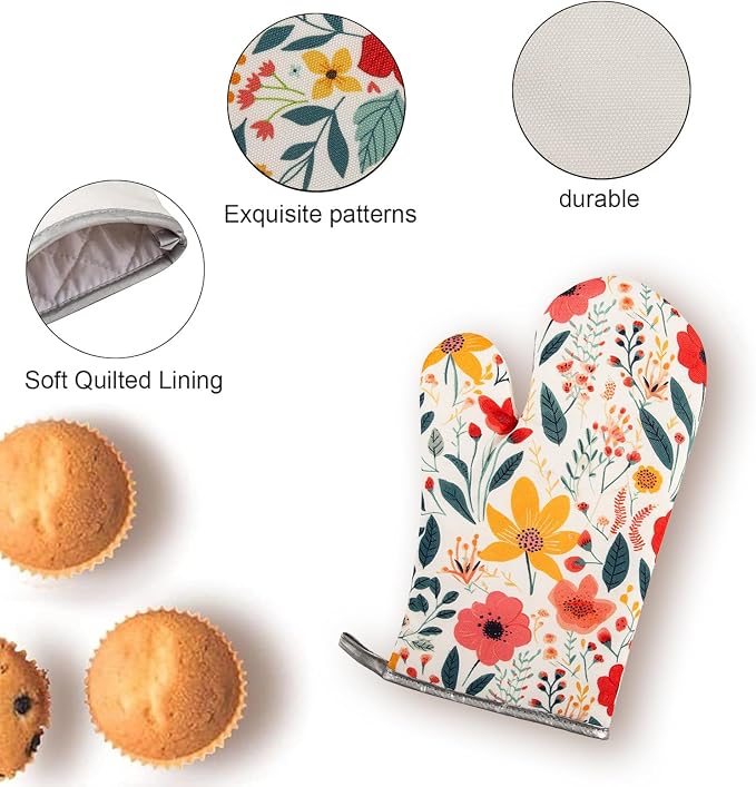 8 Pcs Kitchen Stuff Accessories Include 5 Cute Wooden Spoons & 1 Floral Kitchen - Image 6