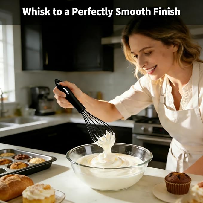 Anaeat Kitchen Whisk Set of 5, Egg Beater Milk ​Blender - Image 2