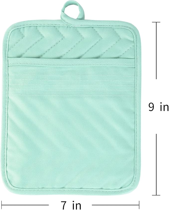 Anyi Pot Holders and Oven Mitts 7" X 9" Heat Resistant Cotton Pocket Pot Holder - Image 7