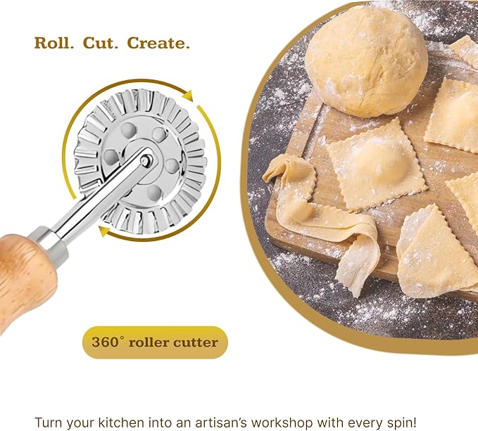 Pastry and Pasta Wheel 1.9 inch – Dough Crimper Ravioli Dumpling Pierogi Cutter - Image 3