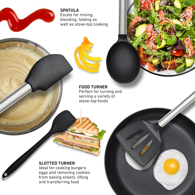 Silicone Kitchen Utensils Set 33 PCS Heat Resistant Food Grade Silicone - Image 4