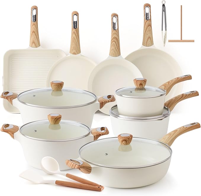 SENSARTE Ceramic Cookware Sets, Pots and Pans Set Non stick, Non toxic Healthy by SENSARTE