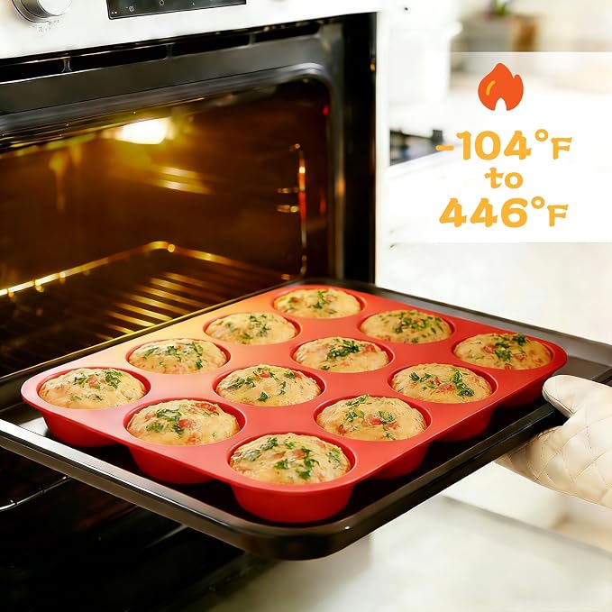 CAKETIME 12 Cups Silicone Muffin Pan - Image 8