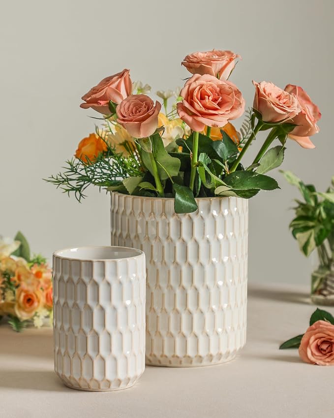 Utensil Holder, 7.5"+5.3" Ceramic Kitchen Utensil Holder - Image 4