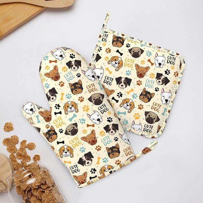 Cute Dog Oven Mitts and Pot Holders Set - Image 8
