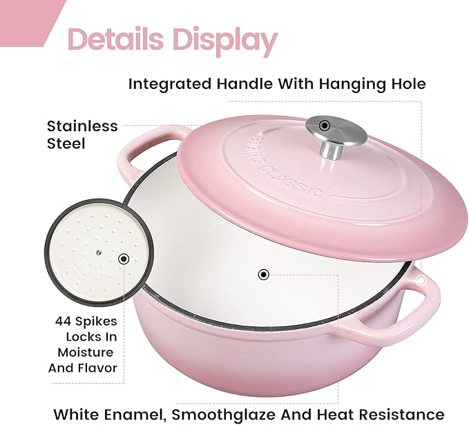 EDGING CASTING Enameled Cast Iron Covered 5.5 Quart Dutch Oven - Image 5