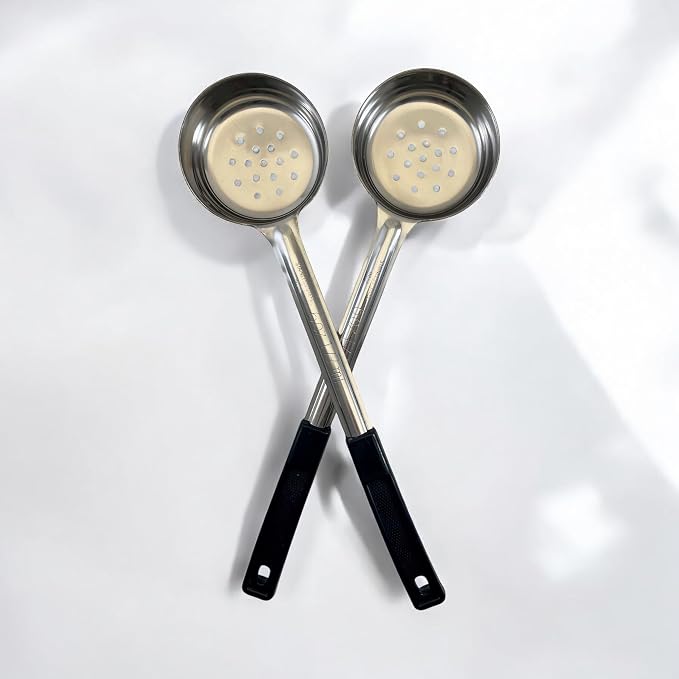 6 Ounce Slotted Stainless Steel Portion Control Ladle Spoon - Image 6