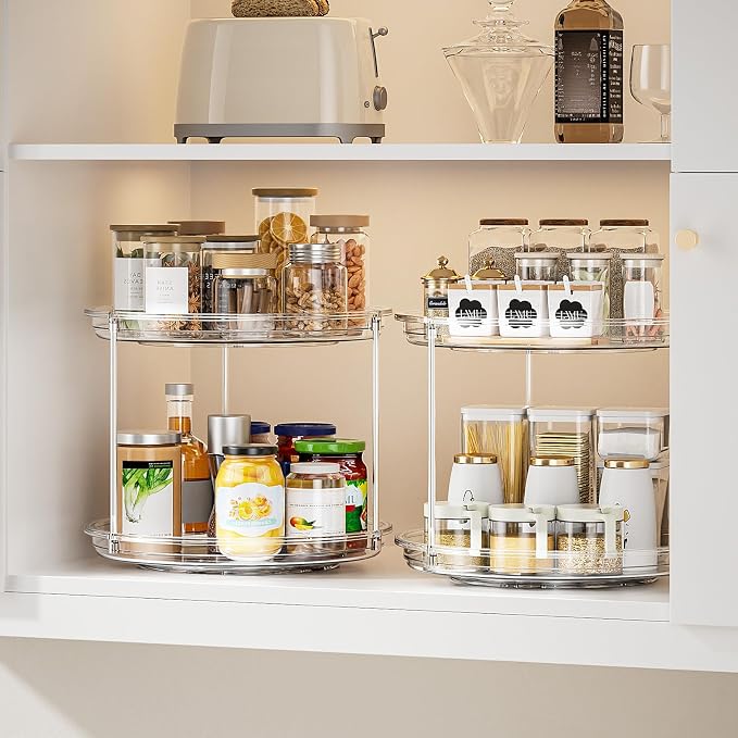 LAMU 2 Tier Lazy Susan Turntable Organizer - Image 6