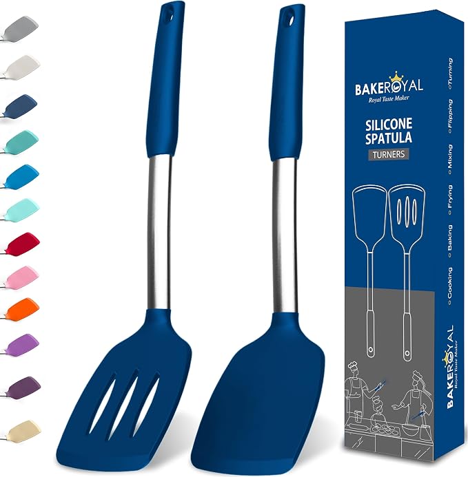 BakeRoyal Silicone Spatula Set by BAKEROYAL