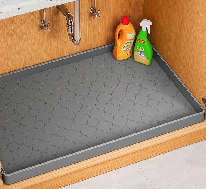 Jin&Bao Waterproof Under Sink Mat 31" x 22", Thick Silicone Mat Cabinet by Jin%26Bao