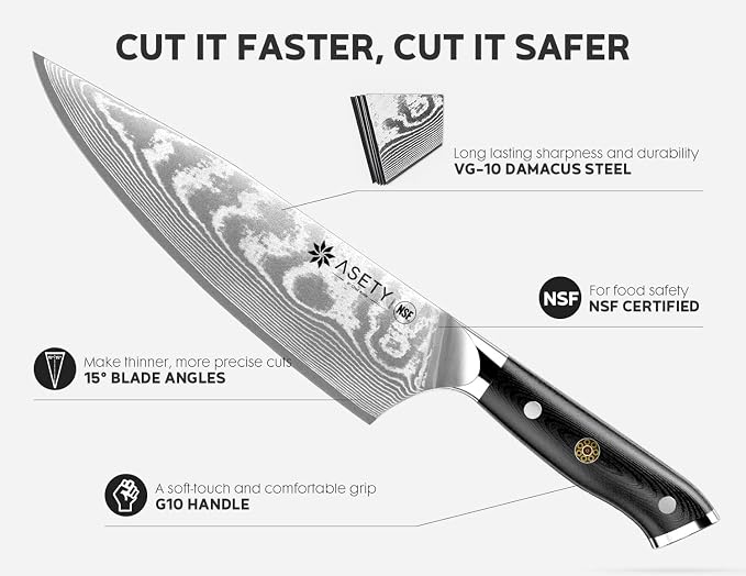 Damascus Chef Knife: 8-inch Razor-Sharp Japanese Chef Knife - Image 2