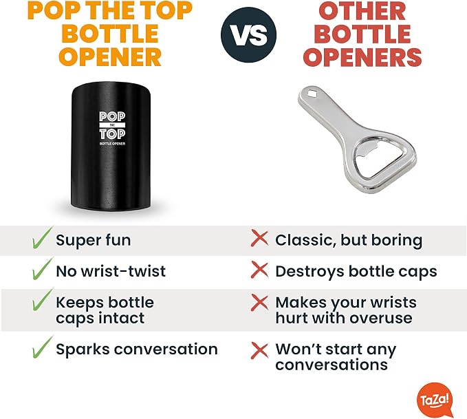Pop-the-Top Beer Bottle Opener: Automatic Bottle Cap Opener, Push Down Pop Off - Image 5