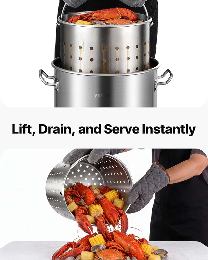 VEVOR Stainless Steel Stockpot, 42 Quart Large Cooking Pots, Cookware Sauce Pot - Image 5