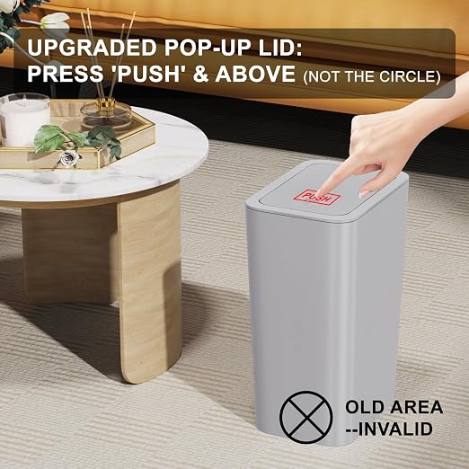 3 Pack 10 Liter / 2.6 Gallon Bathroom Trash Can, Small Trash Can - Image 3