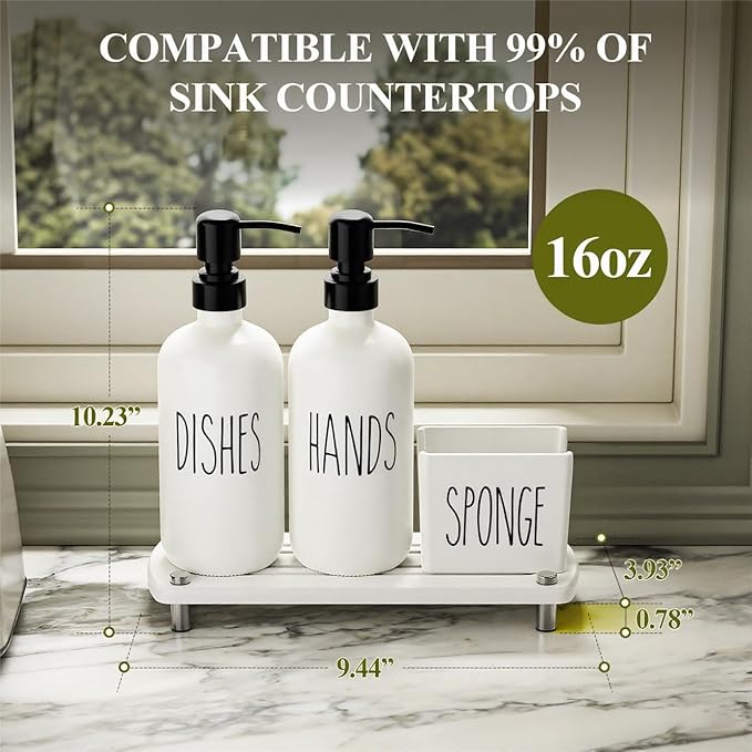 Cisily Kitchen Soap Dispenser Set Comes - Image 2