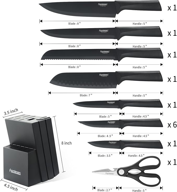 Stainless Steel Knife Set, Knife Block Sets - Image 3