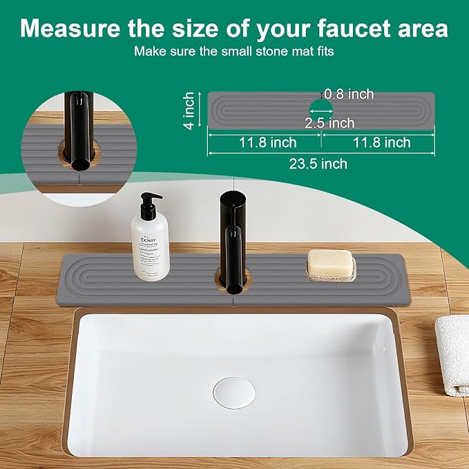 Stone Drying Mat for Kitchen Counter, Diatomaceous Earth Quick Dry Stone Mats - Image 7