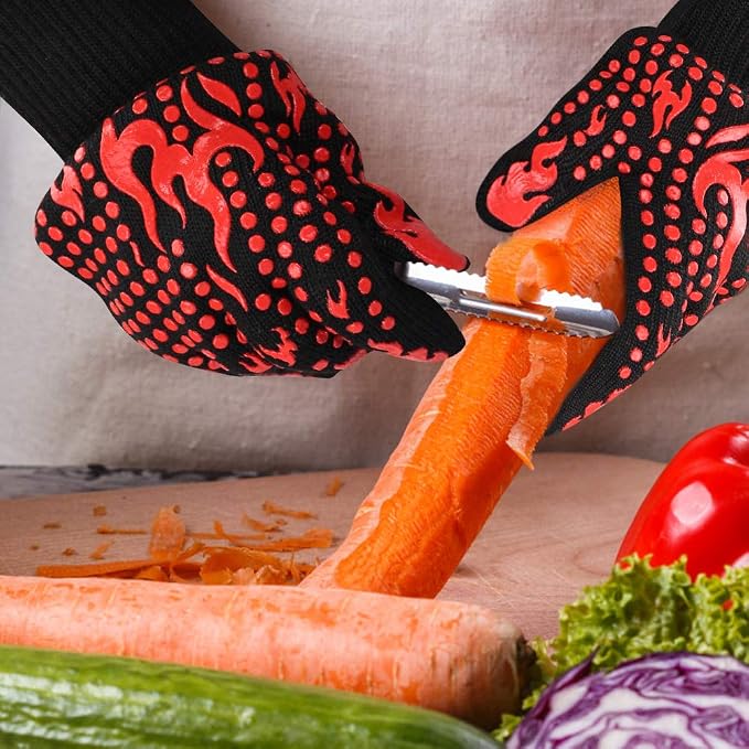 Comsmart BBQ Gloves, 1472 Degree F Heat Resistant Grilling Gloves Silicone - Image 8